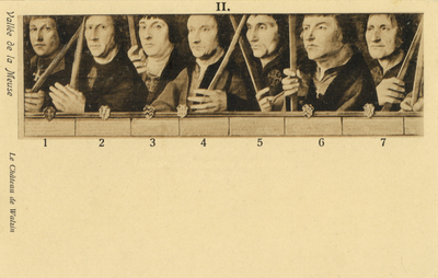 603437 Afbeelding van het linkerdeel van een door J. van Scorel geschilderd portret van leden van de Utrechtse ...